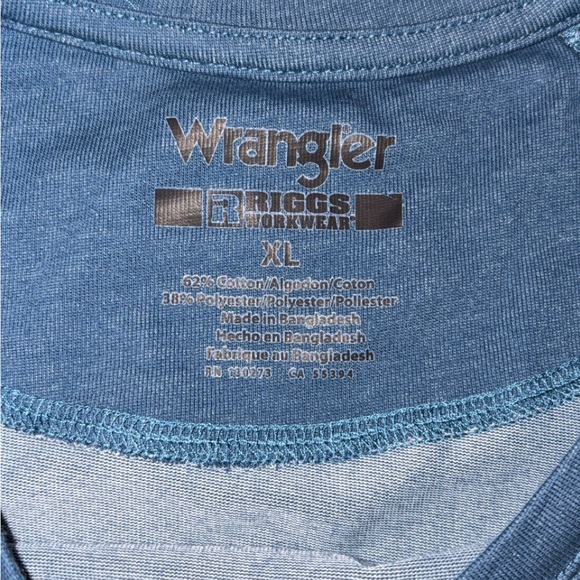 Wrangler Riggs Workwear Men’s Long Sleeved Shirt Size XL Blue EUC - Picture 3 of 6